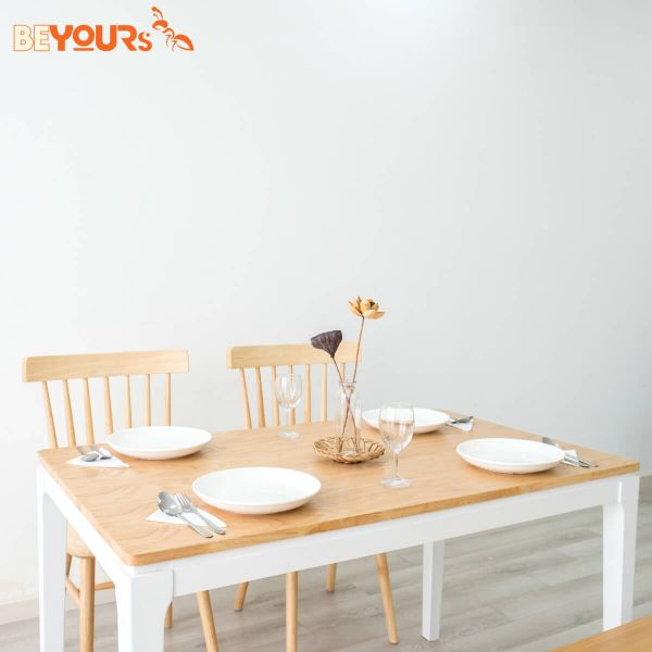 Bộ Bàn Ăn BEYOURs Ori Dinning Table Size S Trắng Phối Gỗ