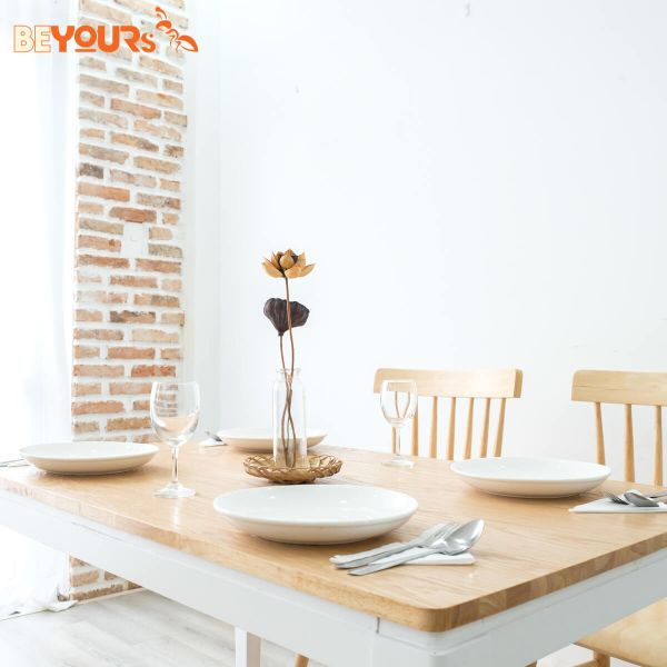 Bộ Bàn Ăn BEYOURs Ori Dinning Table Size S Trắng Phối Gỗ