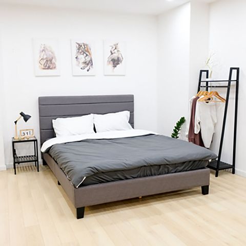 giường beyours queen upholstered grey 3