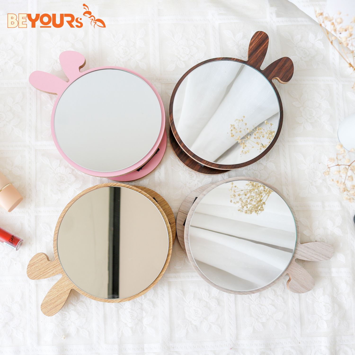 Gương trang điểm thỏ BEYOURs MAKEUP MIRROR ART