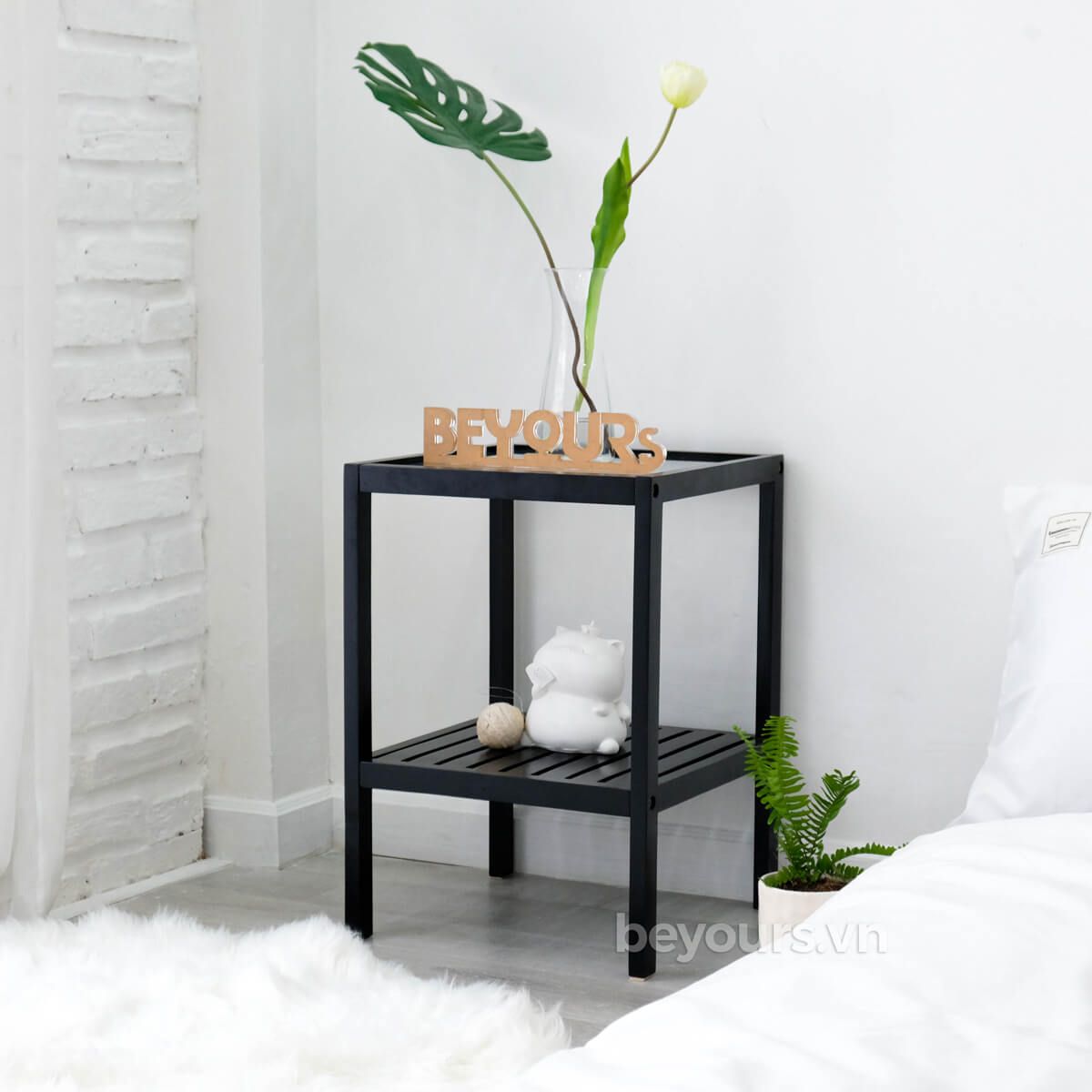 Tab Đầu Giường BEYOURs Glass Shelf Black