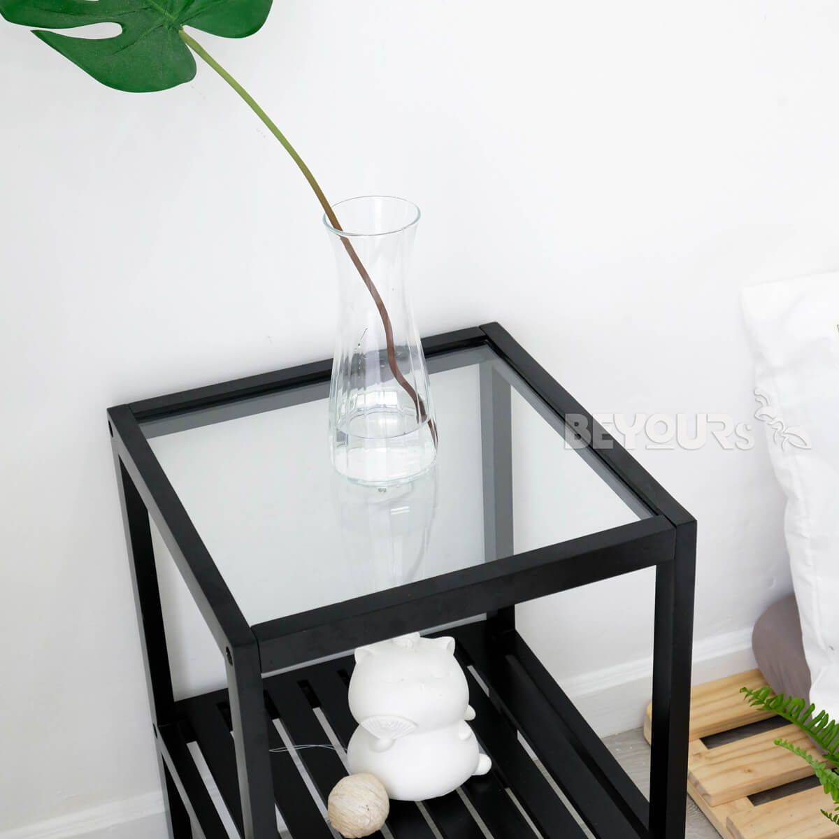 Tab Đầu Giường BEYOURs Glass Shelf Black