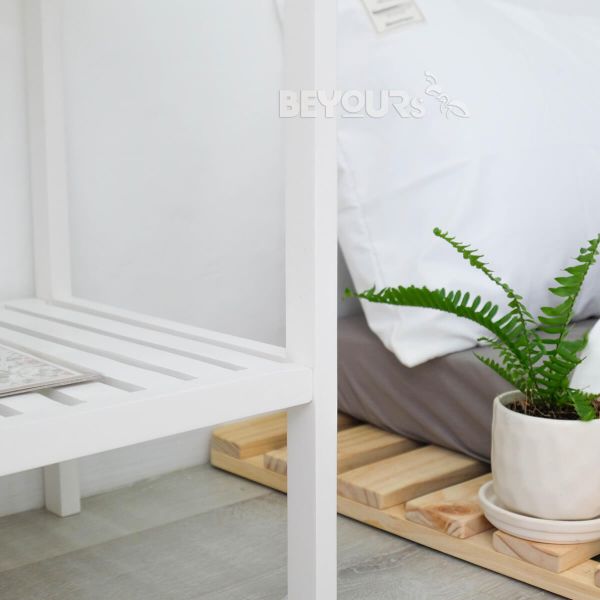 Tab Đầu Giường BEYOURs Glass Shelf White