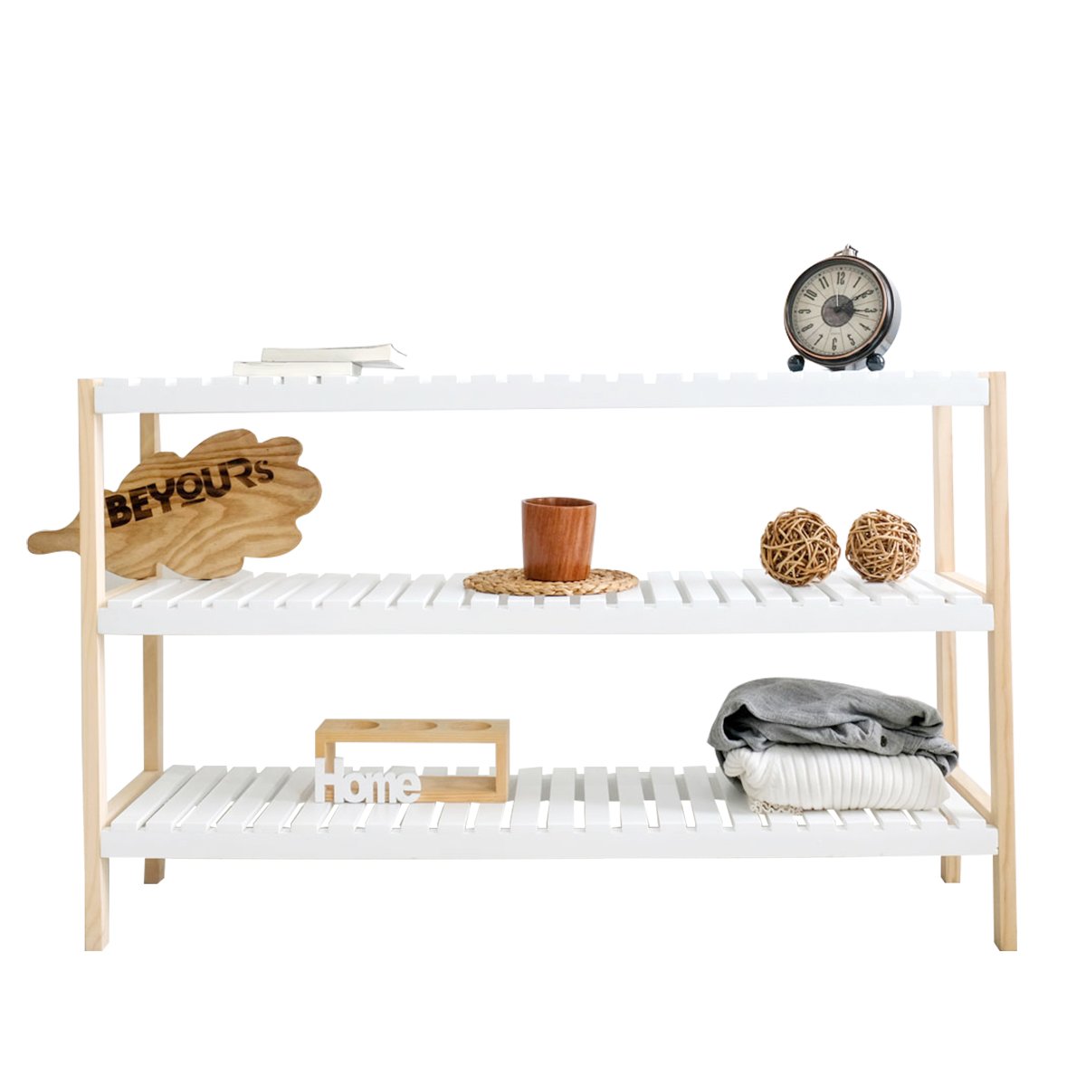 Kệ Giày Dép Beyours Bench 3Fl Natural White