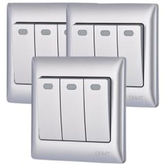 Bộ công tắc ba 1 chiều 10AX 250V màu trắng
