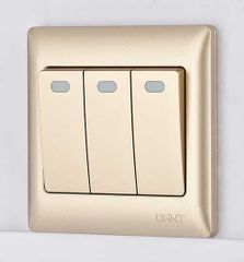 Bộ công tắc ba 1 chiều 10AX 250V màu vàng