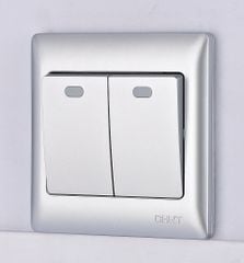 Bộ công tắc đôi 1 chiều 10AX 250V màu trắng