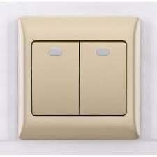 Bộ công tắc đôi 1 chiều 10AX 250V màu vàng
