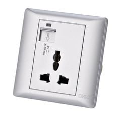 Bộ ổ cắm đa năng 3 chấu, ổ cắm đơn 2 chấu 10A 250V màu trắng
