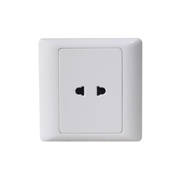 Bộ ổ cắm đơn 2 chấu trắng