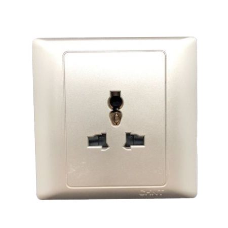 Ổ cắm đơn 3 chấu 10A vàng