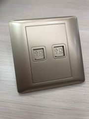 Bộ ổ cắm mạng đôi Cat 5 màu vàng