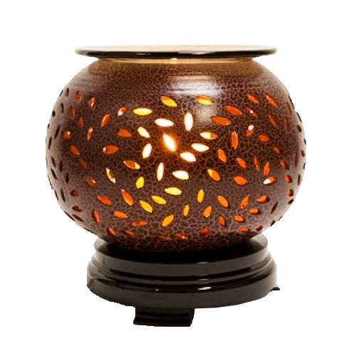 Đèn điện xông tinh dầu - gốm nâu lớn DG 001