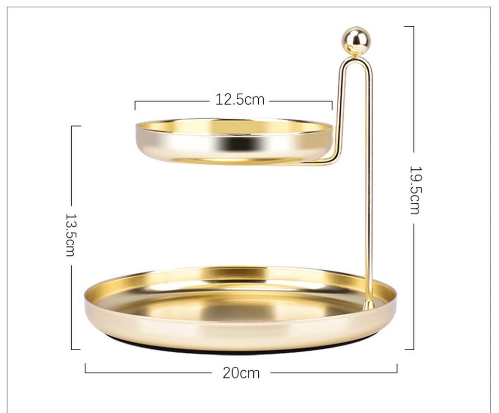 Khay Inox vàng 2 tầng