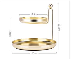 Khay Inox vàng 2 tầng