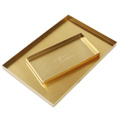 Khay vàng inox chữ nhật