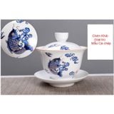 Chén Khải (loại to) mẫu Cá Chép Xanh