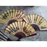 [Cao Cấp] Quạt Vải Nan Tre Cổ Trang