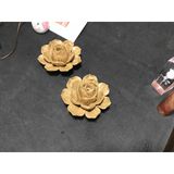 Đĩa cắm nhang hoặc trầm nụ họa tiết hoa sen gốm sứ bằng đất Đoàn Sa