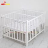 Giường Cũi Gỗ Quế Đôi Cho 2 Bé KT 110x130x86cm KIDSSUN - Màu Trắng