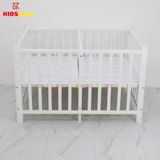 Giường Cũi Gỗ Quế Đôi Cho 2 Bé KT 110x130x86cm KIDSSUN - Màu Trắng