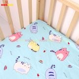 Ga Chun Bọc Đệm Cho Cũi KIDSSUN - Vải Cotton 100% và Vải Muslin Organic