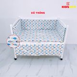 Giường Cũi Gỗ Quế 3 in 1 KT 80x120x86cm KIDSSUN - Màu Trắng