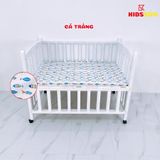 Giường Cũi Gỗ Quế 3 in 1 KT 70x110x86cm KIDSSUN - Màu Trắng