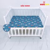 Giường Cũi Gỗ Quế 3 in 1 KT 70x110x86cm KIDSSUN - Màu Trắng