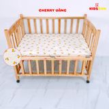 Giường Cũi Gỗ Quế 3 in 1 KT 70x110x86cm KIDSSUN - Màu Tự Nhiên