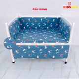 Giường Cũi Gỗ Quế 3 in 1 KT 70x110x86cm KIDSSUN - Màu Trắng