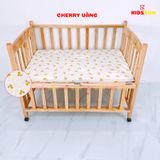 Giường Cũi Gỗ Quế 3 in 1 KT 80x120x86cm KIDSSUN - Màu Tự Nhiên