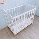 Giường Cũi Quế Mini KT 60x100cm KIDSSUN - Màu Trắng