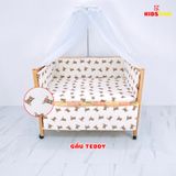 Giường Cũi Gỗ Quế 3 in 1 KT 80x120x86cm KIDSSUN - Màu Tự Nhiên