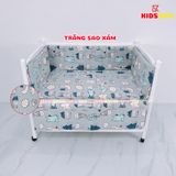 Giường Cũi Gỗ Quế 3 in 1 KT 80x120x86cm KIDSSUN - Màu Trắng