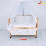 Giường Cũi Gỗ Quế 3 in 1 KT 70x110x86cm KIDSSUN - Màu Tự Nhiên