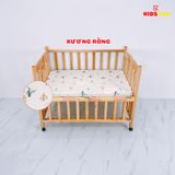 Giường Cũi Gỗ Quế 3 in 1 KT 80x120x86cm KIDSSUN - Màu Tự Nhiên