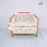 Giường Cũi Gỗ Quế 3 in 1 KT 80x120x86cm KIDSSUN - Màu Tự Nhiên