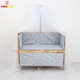 Giường Cũi Quế Mini KT 60x100cm KIDSSUN - Màu Tự Nhiên