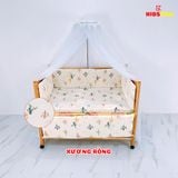 Giường Cũi Gỗ Quế 3 in 1 KT 80x120x86cm KIDSSUN - Màu Tự Nhiên