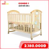 Nôi Cũi Đa Năng 6 in 1 KIDSSUN (Cũi+ 6 Sản Phẩm Quà Tặng) - Màu Tự Nhiên