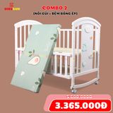 Nôi Cũi Đa Năng 6 in 1 KIDSSUN (Cũi + Đệm) - Màu Trắng