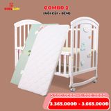 Nôi Cũi Đa Năng 6 in 1 KIDSSUN (Cũi + Đệm) - Màu Trắng