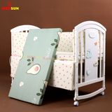 Nôi Cũi Đa Năng 6 in 1 KIDSSUN (Cũi + Đệm Bông Ép + Bộ Quây Ga MusLin) - Màu Trắng