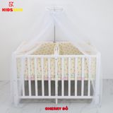 Giường Cũi Gỗ Quế Đôi Cho 2 Bé KT 110x130x86cm KIDSSUN - Màu Trắng