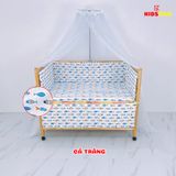 Giường Cũi Gỗ Quế 3 in 1 KT 70x110x86cm KIDSSUN - Màu Tự Nhiên