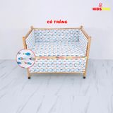 Giường Cũi Gỗ Quế 3 in 1 KT 70x110x86cm KIDSSUN - Màu Tự Nhiên