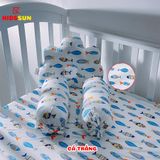 Gối Chống Lõm Đầu + Gối Chặn Cho Bé KIDSSUN - Vải COTTON 100%