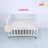 Giường Cũi Gỗ Quế 3 in 1 KT 80x120x86cm KIDSSUN - Màu Trắng