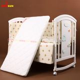 Nôi Cũi Đa Năng 6 in 1 KIDSSUN (Cũi + Đệm Xơ Dừa + Bộ Quây Ga MusLin) - Màu Trắng